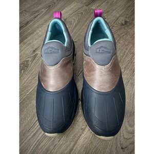 LL Bean Storm Chaser Tek 2.5 Slip On Leather Duck Shoes Women's 11 Navy